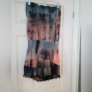 Natural Life Blue and Tan Bandau Dress/ Coverup